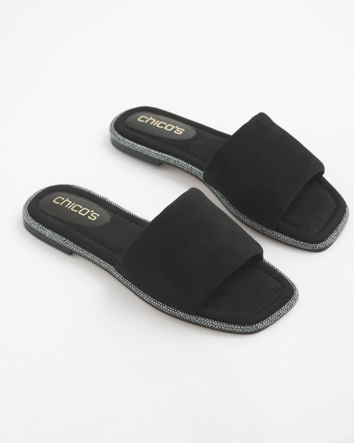 Chicos Suede Slides - Black