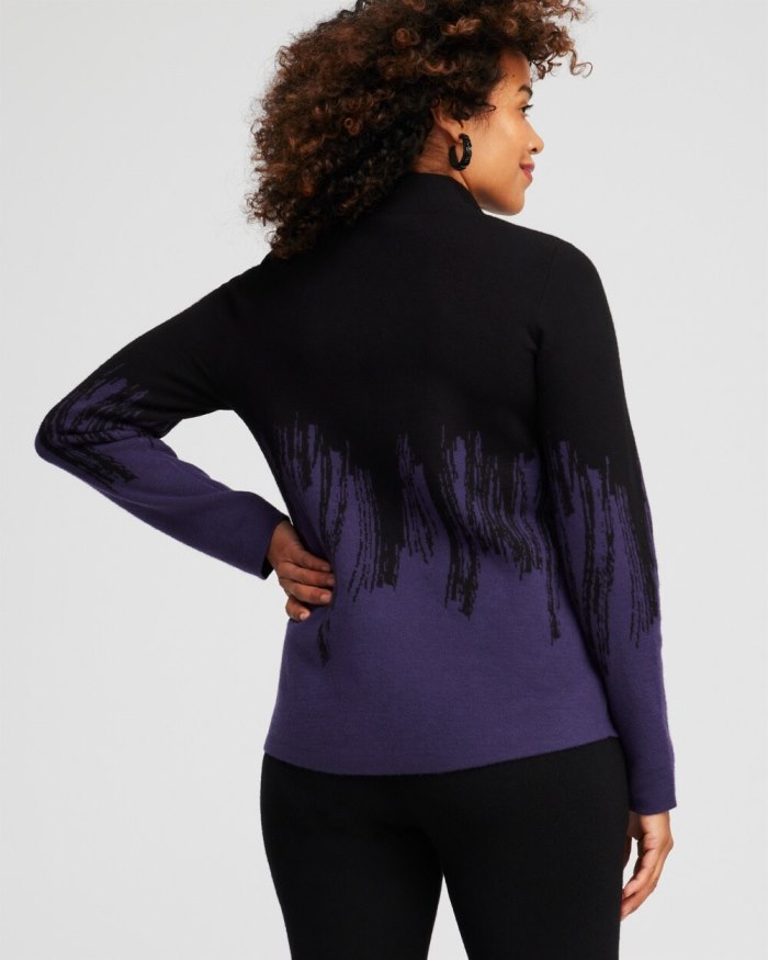 Chicos Zenergy Luxe Cashmere Blend Ombre Pullover - Dewberry