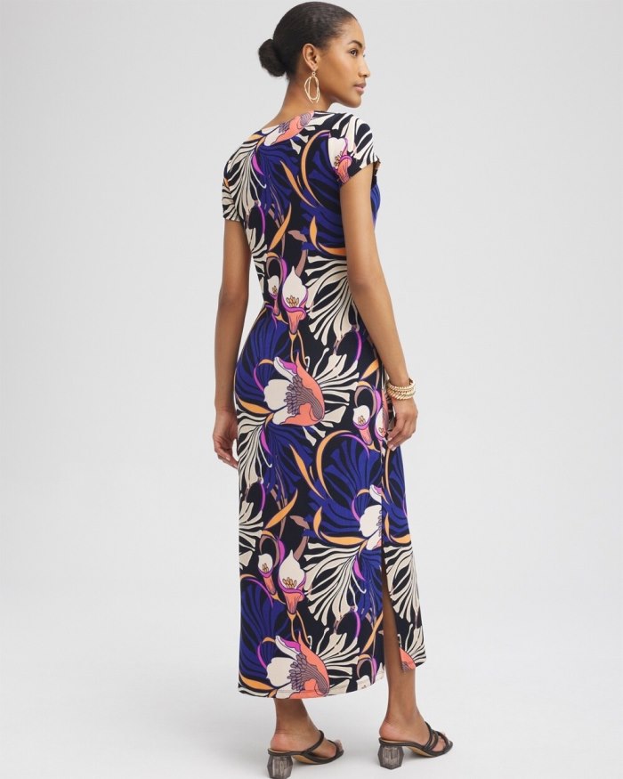 Chicos Travelers Classic Floral Maxi Dress - Travelers India Ink