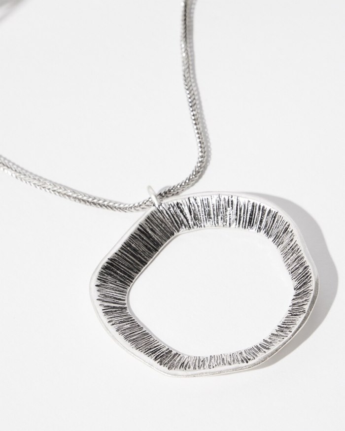 Chicos Silver Tone Pendant Necklace - Silver