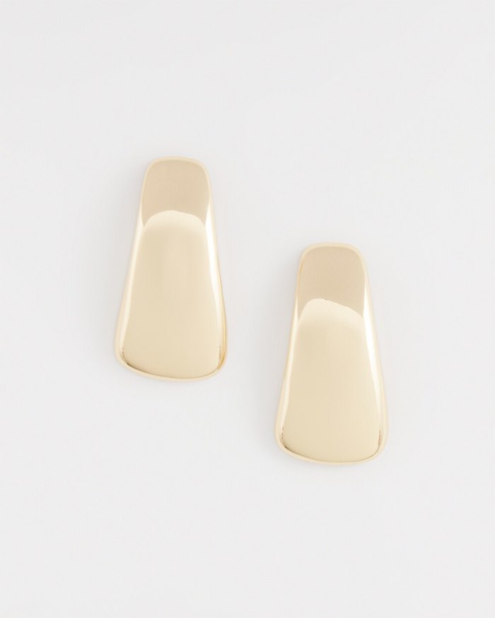 Chicos Curved Gold Tone Earrings - Gold