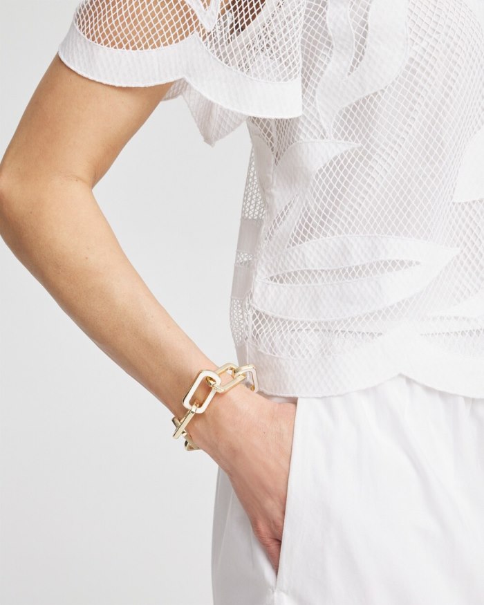 Chicos Enamel Chain Bracelet - White