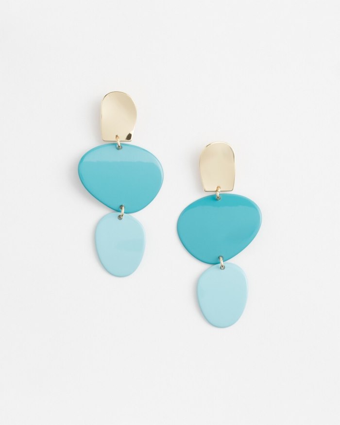 Chicos No Droop Blue Linear Earrings - Grand Air