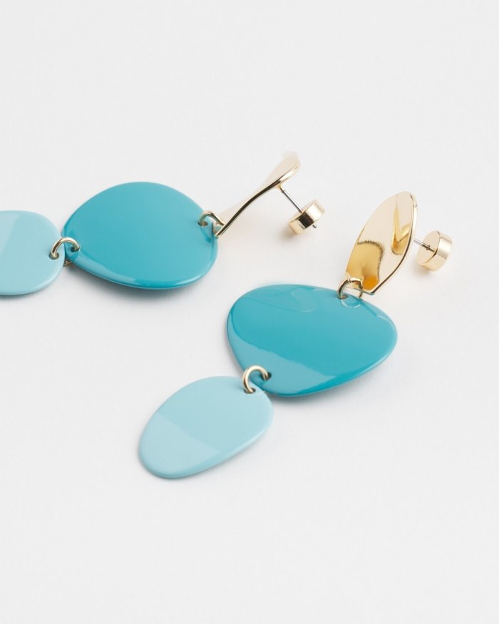 Chicos No Droop Blue Linear Earrings - Grand Air