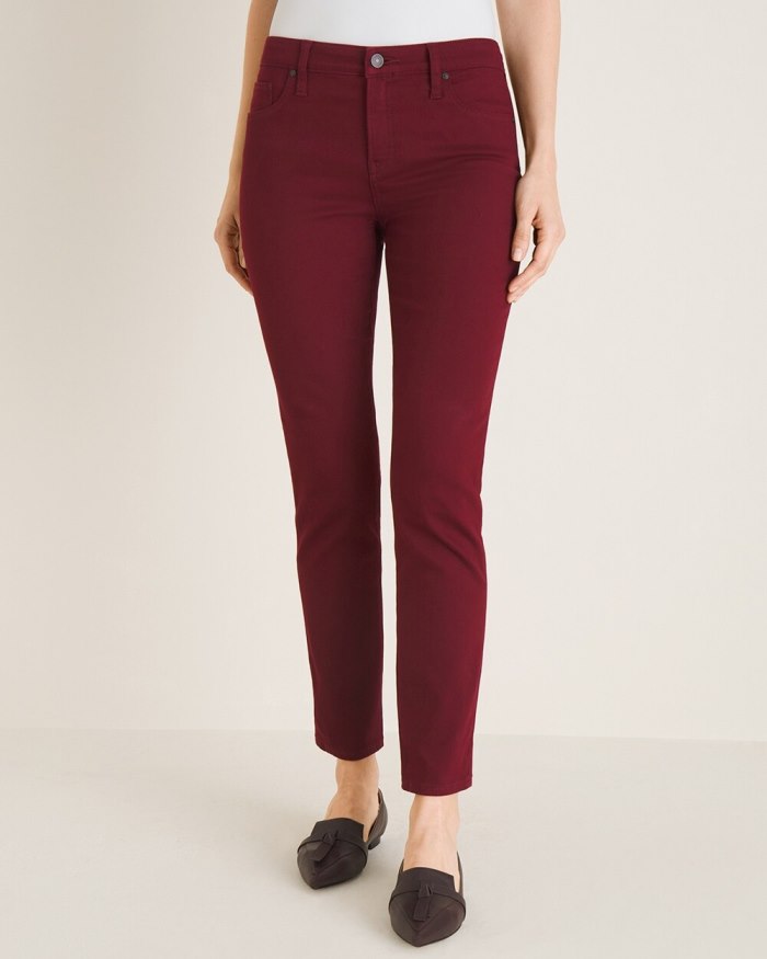 Chicos So Slimming Girlfriend Ankle Jeans - Cranberry Spice