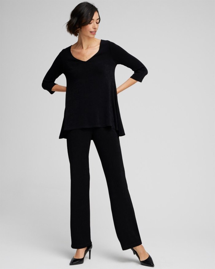 Chicos Travelers High Low V-neck Top - Travelers Black