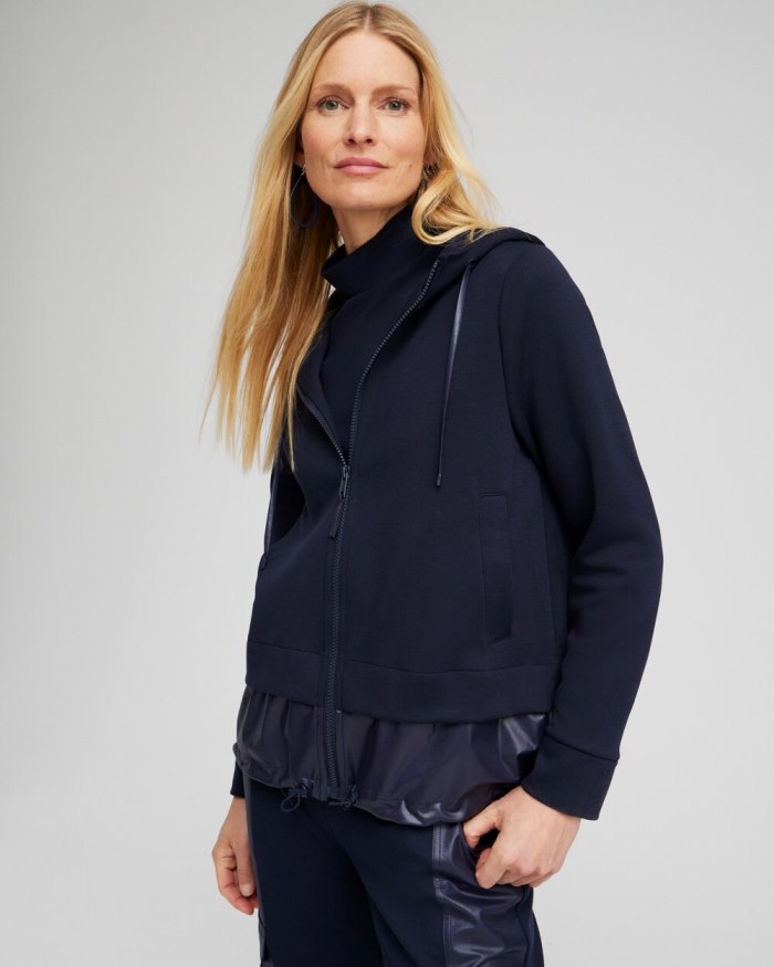 Chicos Zenergy Double Knit Mix Jacket - Classic Navy