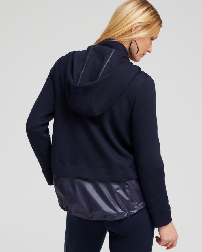 Chicos Zenergy Double Knit Mix Jacket - Classic Navy