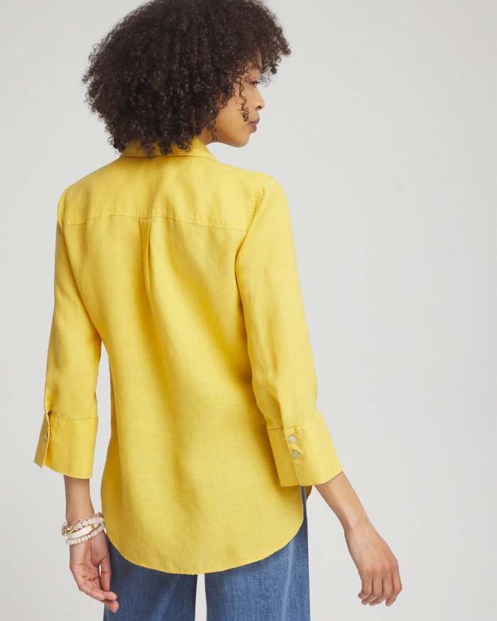 Chicos No Iron 3/4 Sleeve Shirt - Sol Yellow