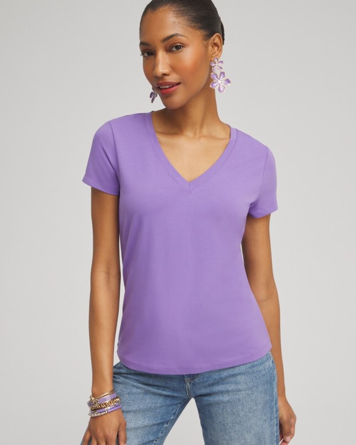 Chicos V-neck Perfect Tee - Parisian Purple