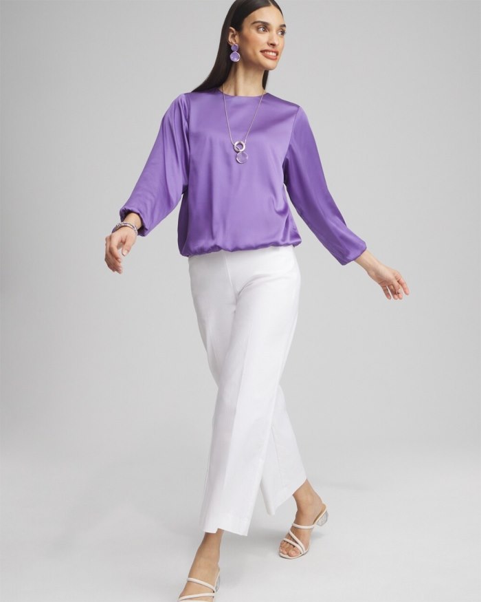 Chicos Bubble Hem Top - Parisian Purple