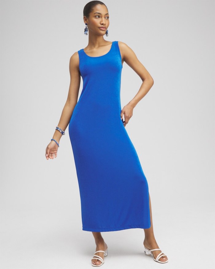 Chicos Travelers Classic Tank Dress - Intense Azure