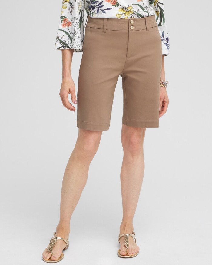 Chicos Trapunto Shorts - Teakwood