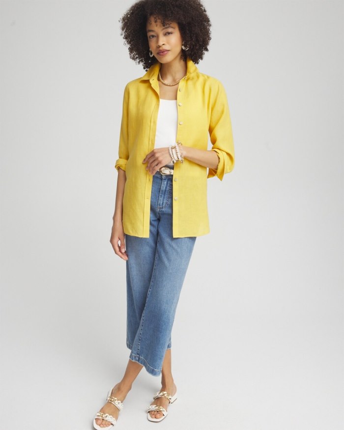 Chicos No Iron 3/4 Sleeve Shirt - Sol Yellow