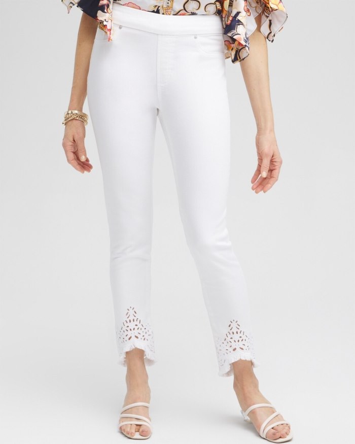 Chicos No Stain Tulip Hem Pull-on Ankle Jeggings - Alabaster