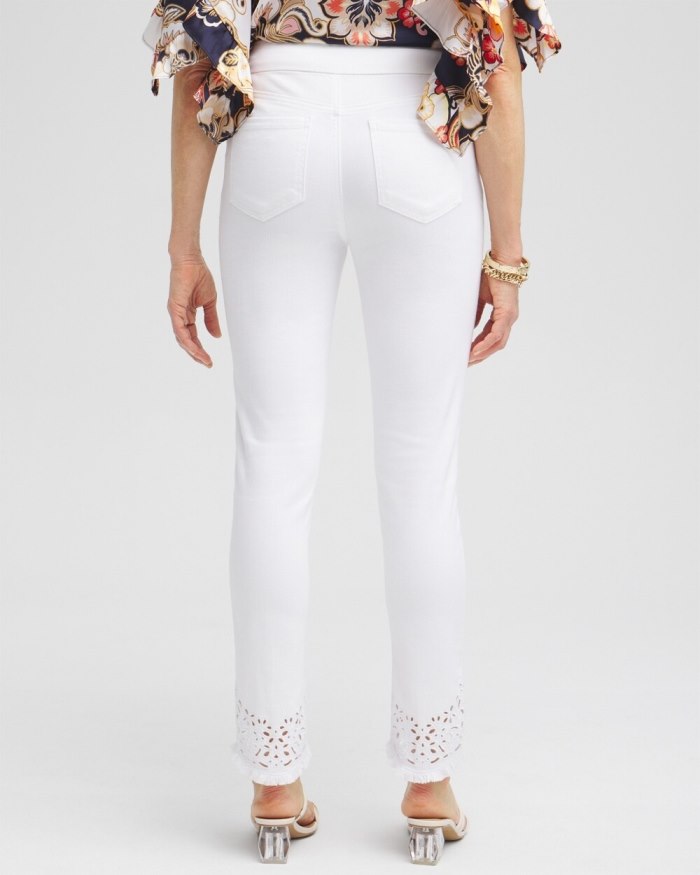 Chicos No Stain Tulip Hem Pull-on Ankle Jeggings - Alabaster