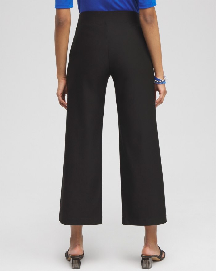 Chicos Travelers Collection Crepe Cropped Pants - Travelers Black