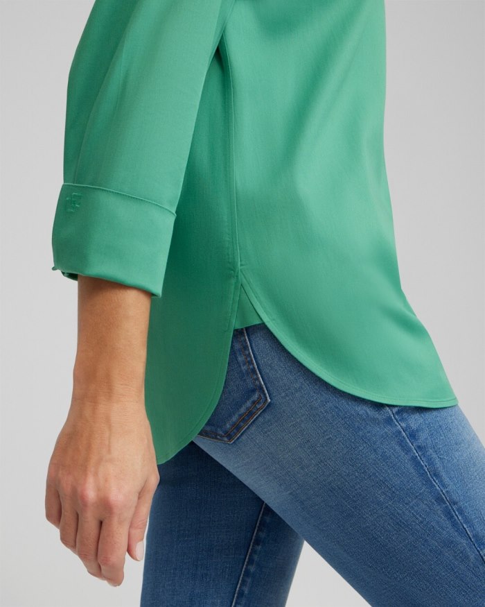 Chicos No Iron 3/4 Sleeve Shirt - Twisted Ivy