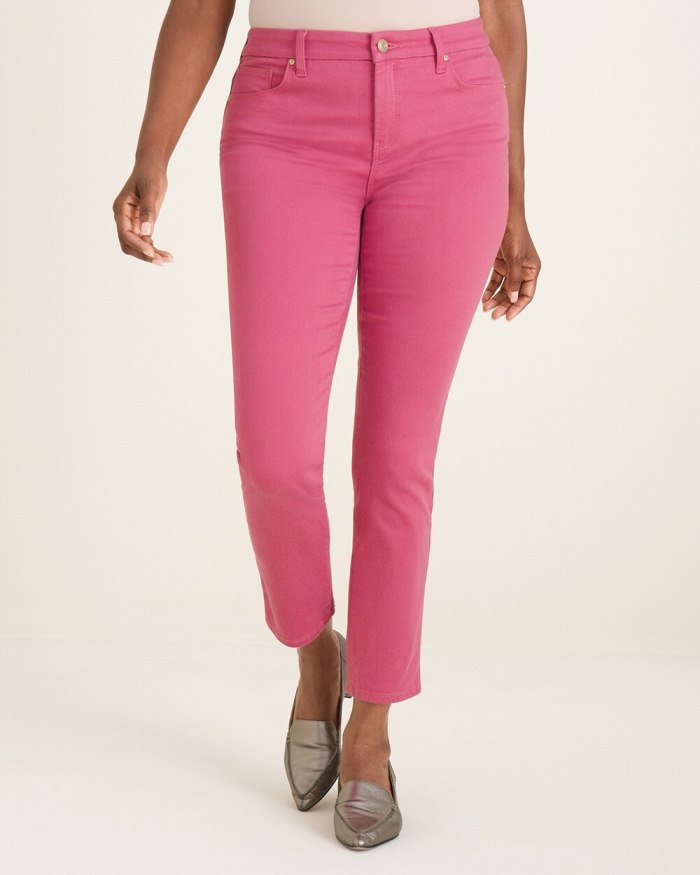 Chicos So Slimming Girlfriend Ankle Jeans - Rose Mist