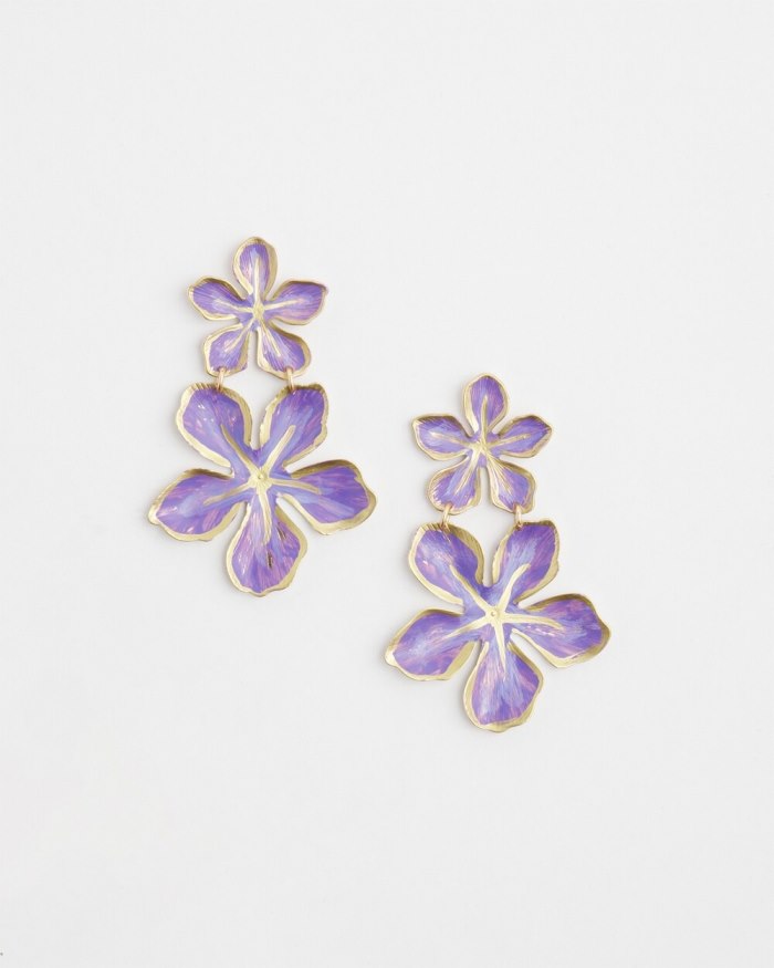 Chicos No Droop Purple Flower Earrings - Parisian Purple