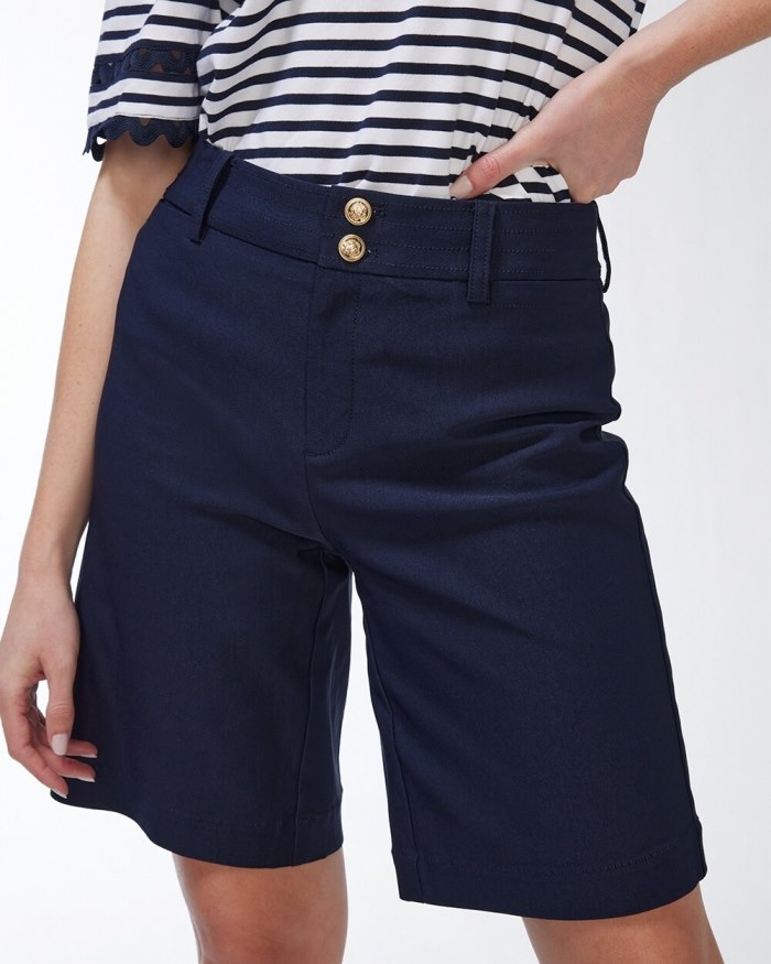 Chicos Trapunto Shorts - Classic Navy