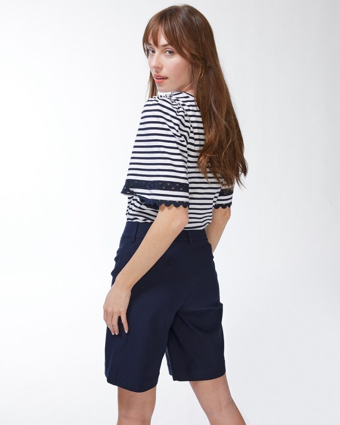 Chicos Trapunto Shorts - Classic Navy