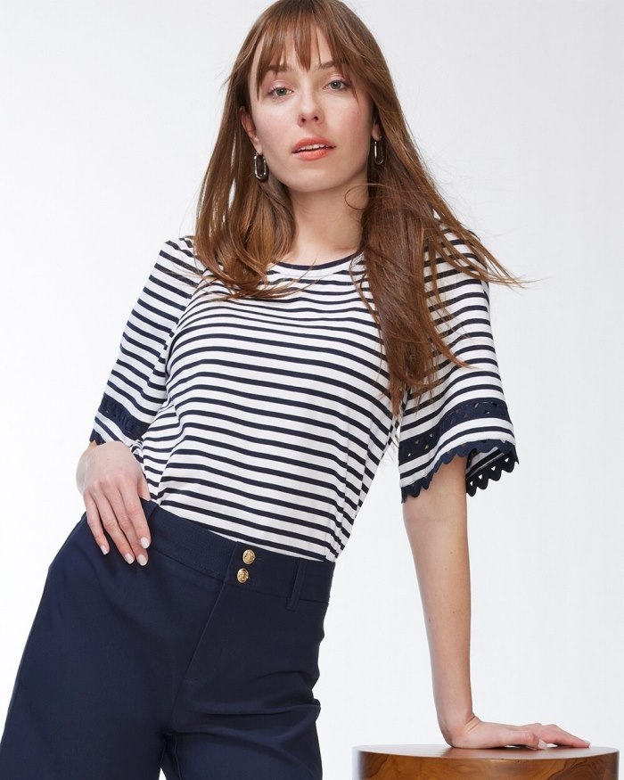 Chicos Trapunto Shorts - Classic Navy