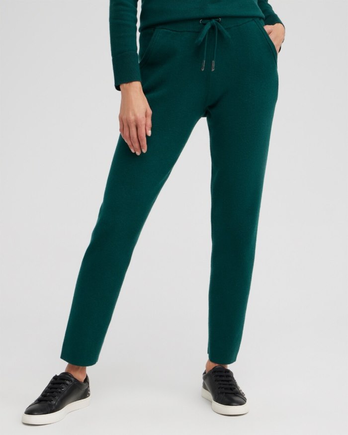 Chicos Zenergy Luxe Cashmere Blend Ankle Pants - Enchanted Forest