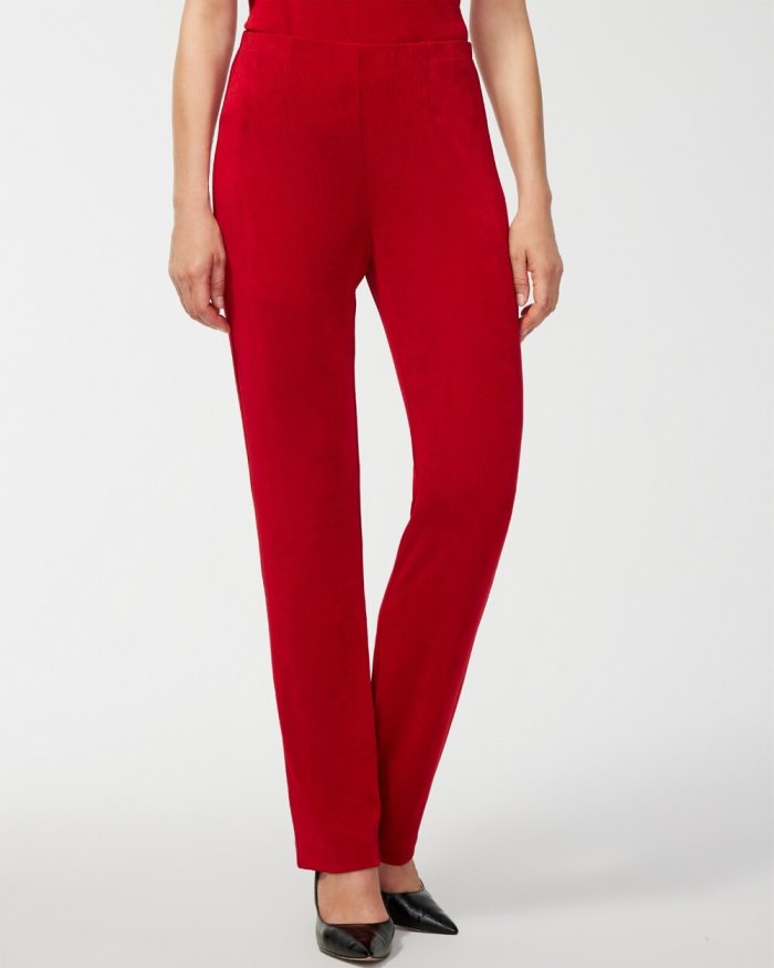 Chicos Travelers No Tummy Pants - Red Allure