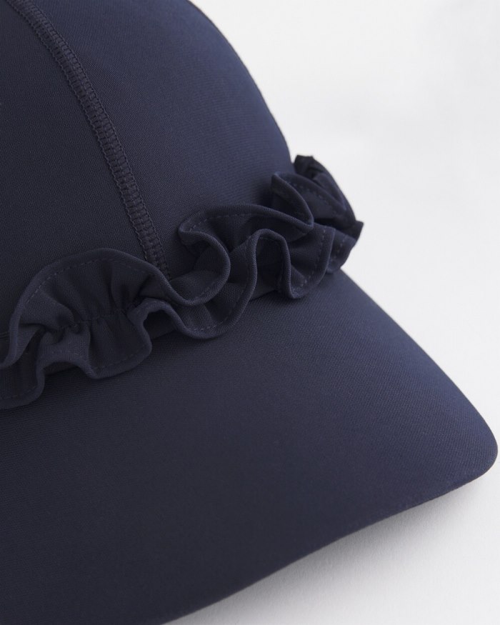 Chicos Neema UPF Ruffle Baseball Cap - Classic Navy