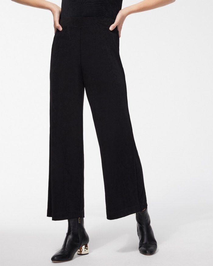 Chicos Travelers Classic Cropped Pants - Travelers Black