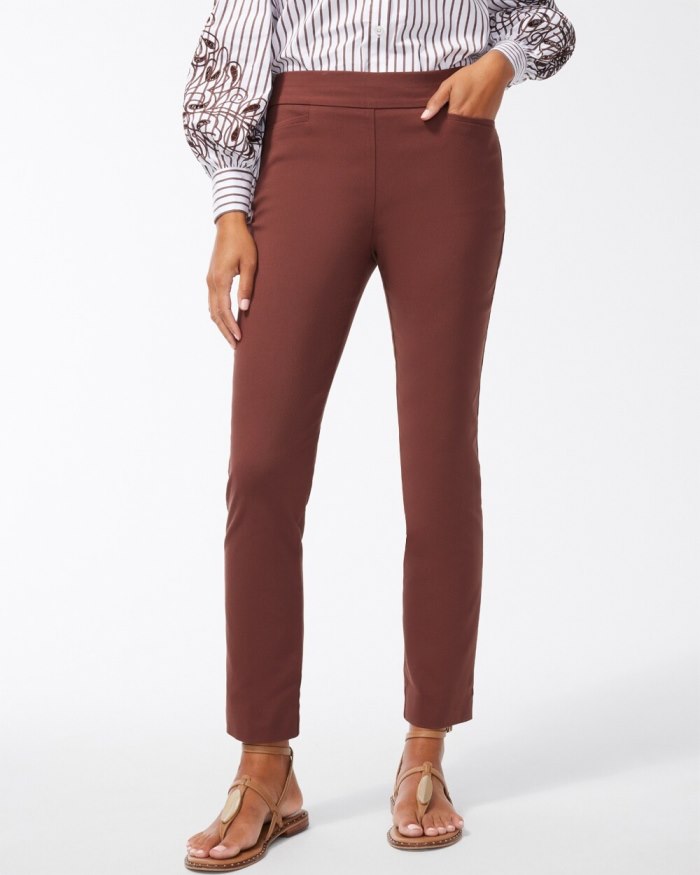 Chicos Brigitte Slim Ankle Pants - Chocolate Fondant