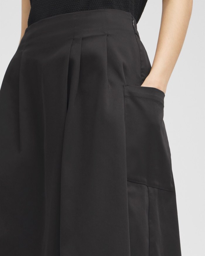 Chicos Black Label Pleated Culotte Skort - Black