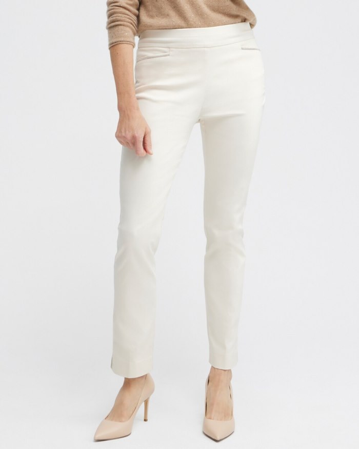 Chicos Brigitte Beaded Detail Ankle Pants - English Cream