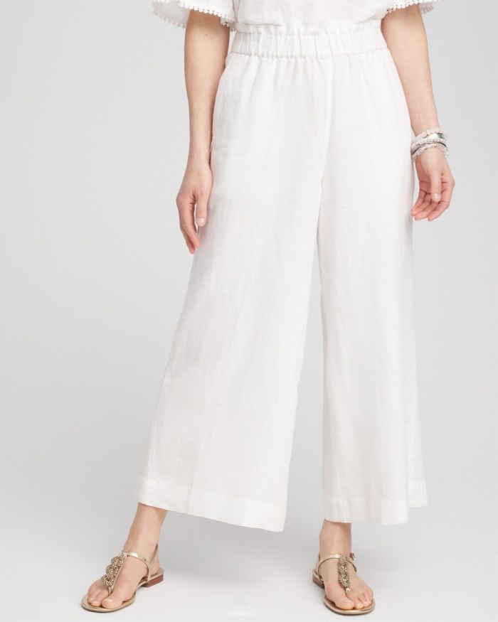 Chicos Linen Culottes - Alabaster