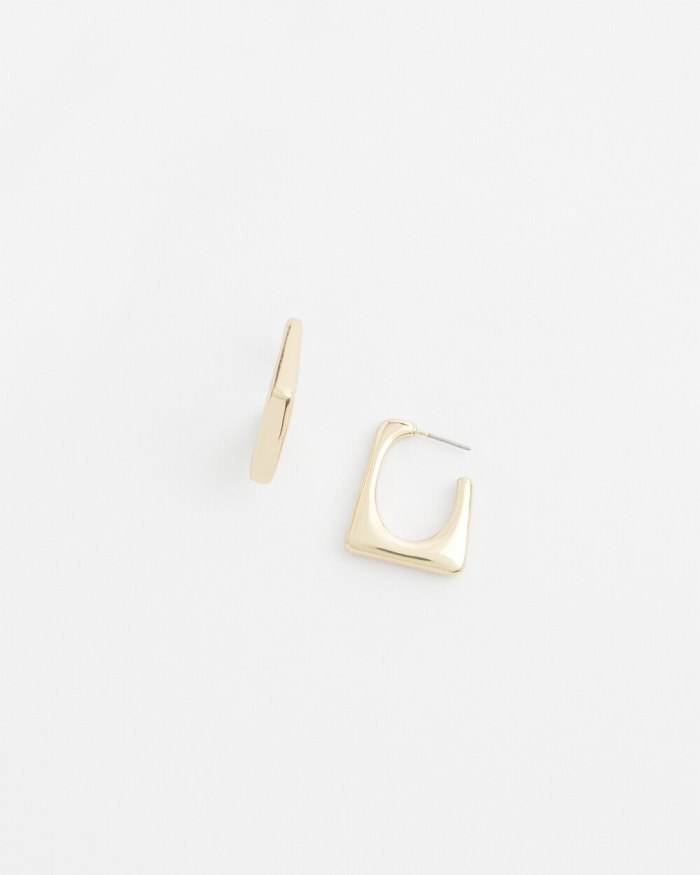 Chicos No Droop Gold Tone Square Hoops - Gold