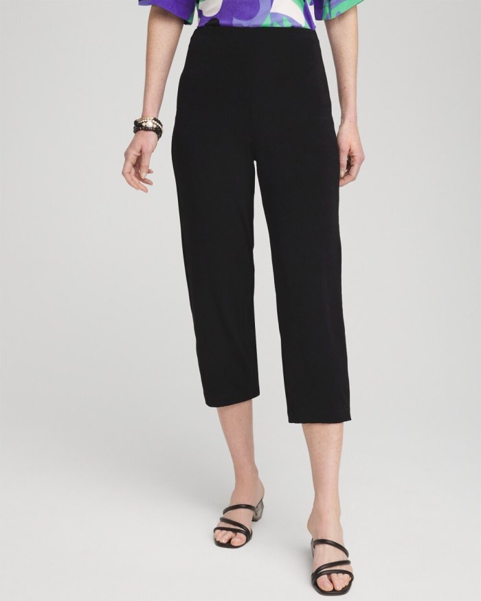 Chicos Travelers No Tummy Cropped Pants - Travelers Black