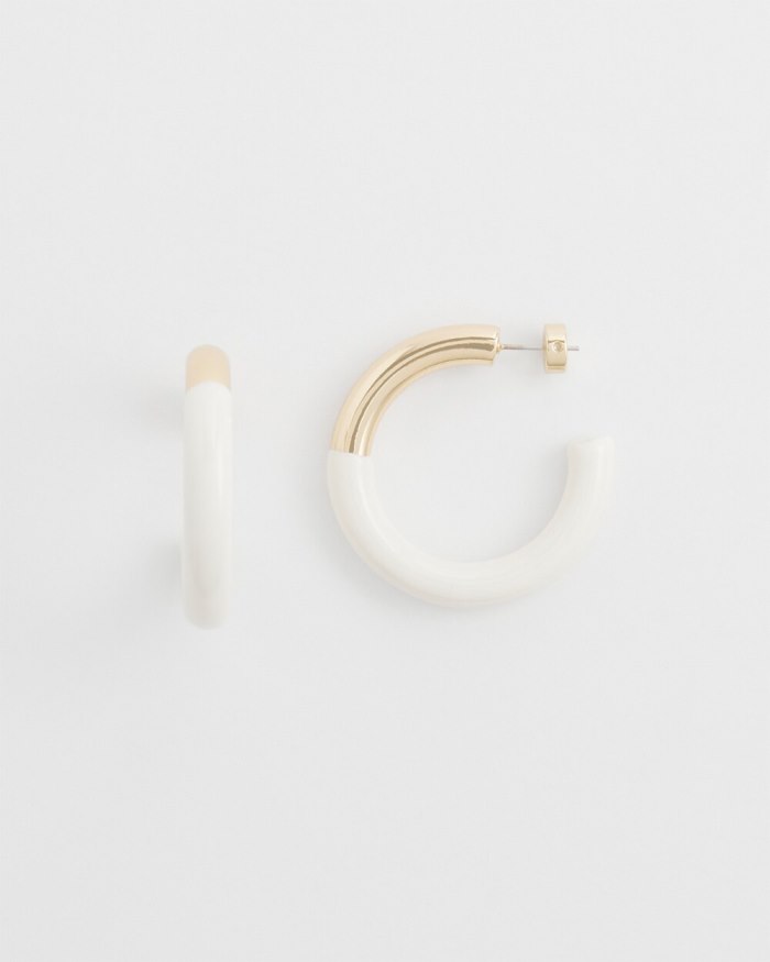 Chicos No Droop White Dipped Hoops - White