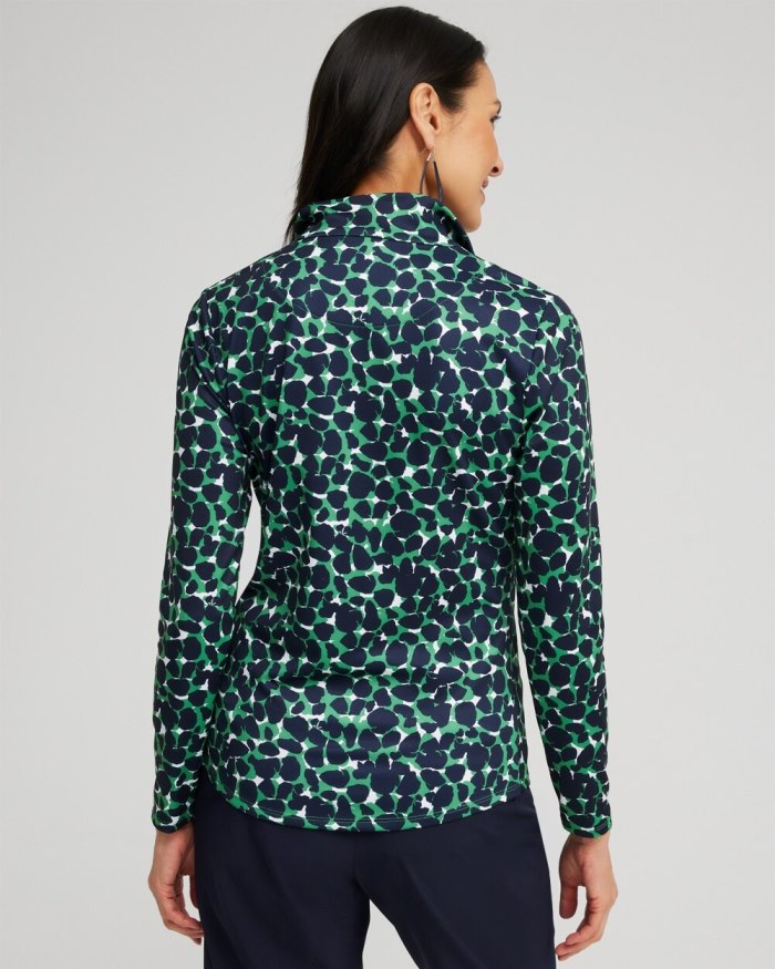 Chicos Zenergy UPF Mosaic Long Sleeve Top - Twisted Ivy