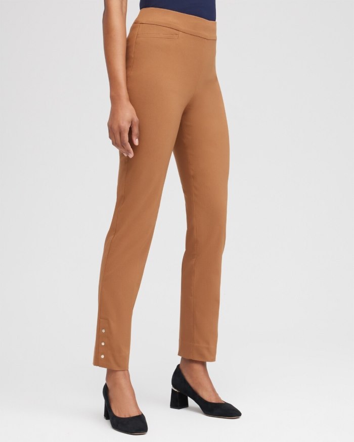 Chicos Brigitte Rivet Ankle Pants - Briar Brown