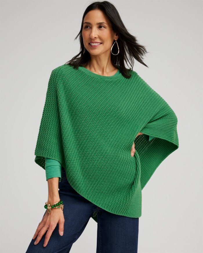 Chicos Knit Triangle Poncho - Twisted Ivy