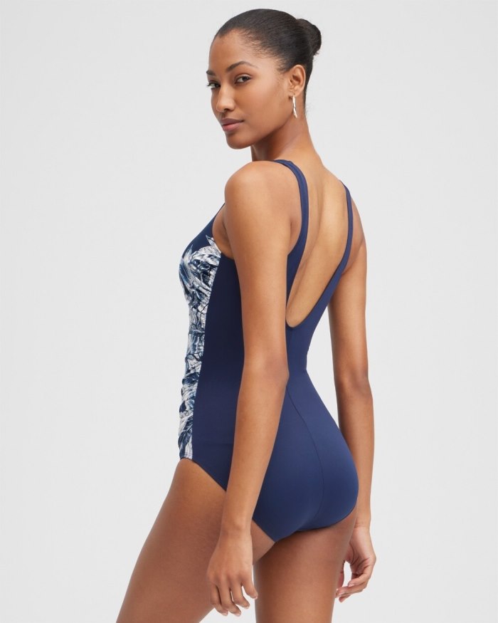 Chicos Miraclesuit Tropica Toile Temptress One Piece - Navy