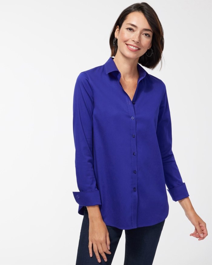 Chicos No Iron Stretch Shirt - Florentia Plum