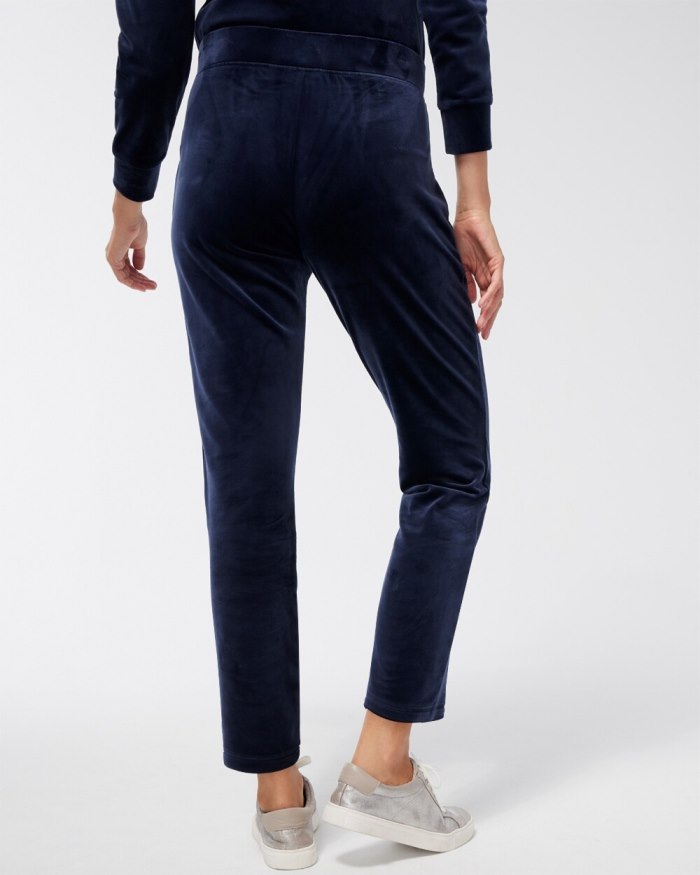 Chicos Zenergy Velour Zip Pocket Pants - Classic Navy