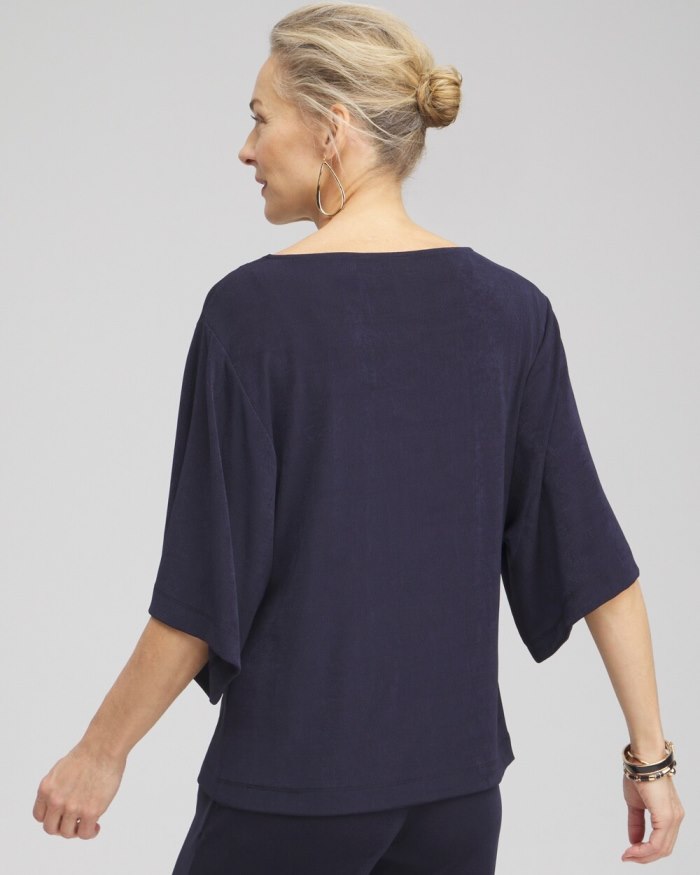 Chicos Travelers Kimono Sleeve Top - Travelers India Ink